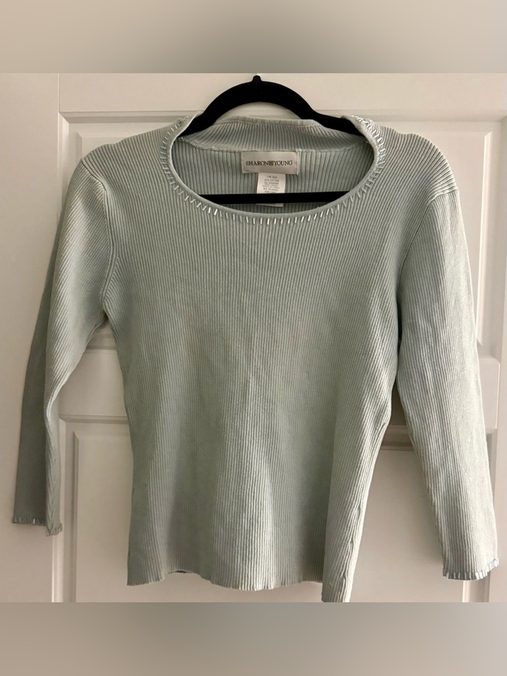 Vintage Sharon Young Ribbed Scoop Neck Top